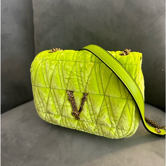 NWT Versace Virtus Velvet Shoulder Bag - Picture 3 of 11